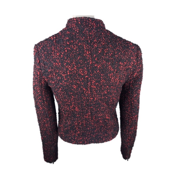 Banana Republic Red & Black Boucle Moto Blazer NWT - Picture 4 of 7